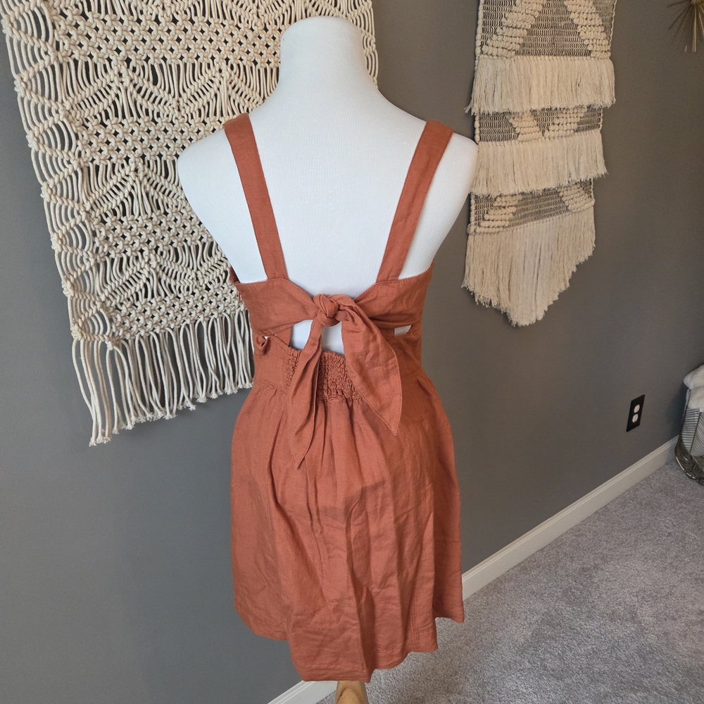 Maeve Rust Button-Front Sundress - Picture 3 of 7